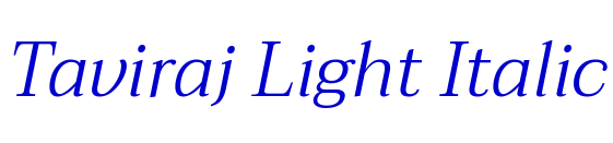 Taviraj Light Italic 字体